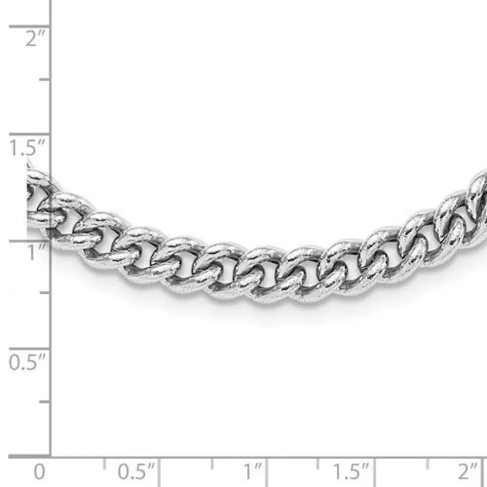 Leslie's Sterling Silver RH-plated and Rose gold-plated Curb Link Necklace